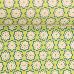 Baumwolle - Julia Blumen kiwi grün